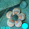 broche paon bleu gris
